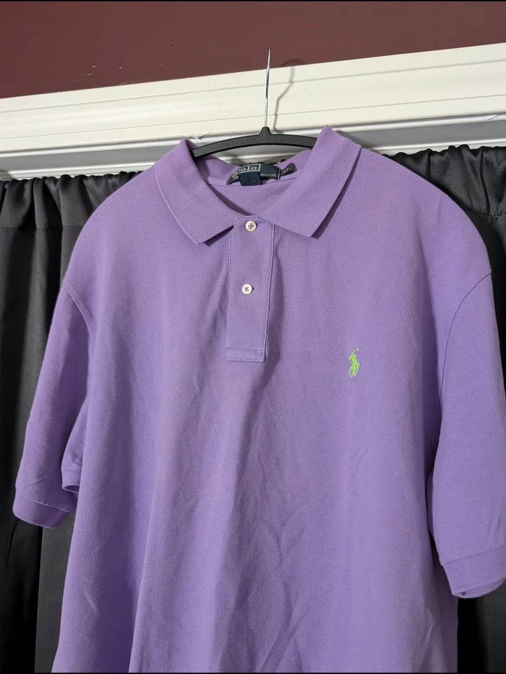 Polo by Ralph Lauren Vintage Lavender Short-Sleeve Polo with Green Pony Logo